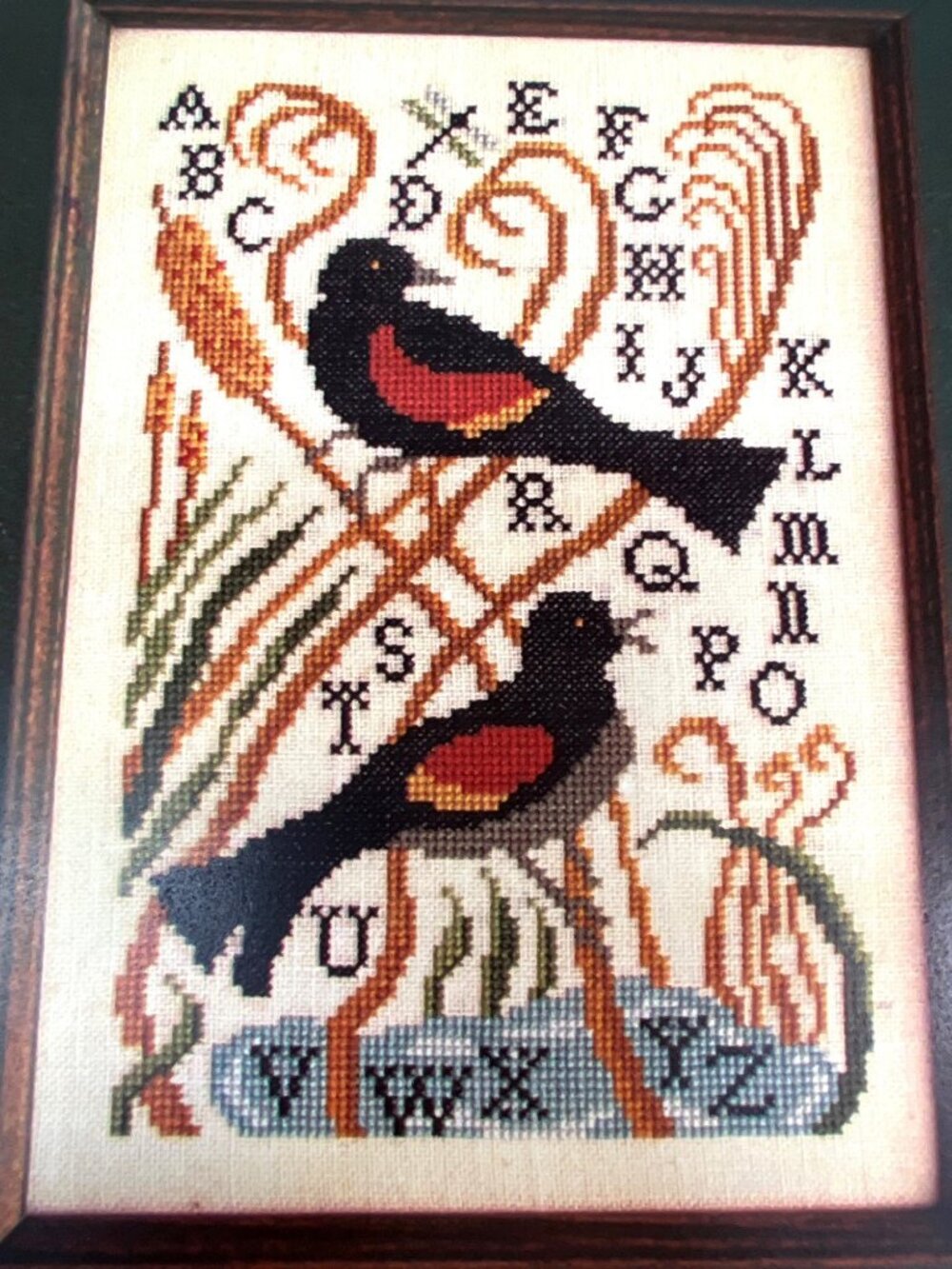 Red-Winged Blackbirds Cross Stitch Pattern By Carriage House Samplings